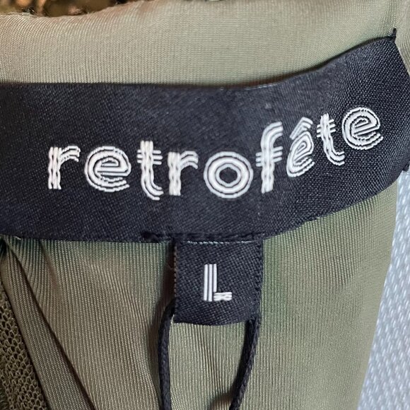 NWT Retrofête Green Long Sleeve Sequin Dress With Plunging Neckline Size L - Picture 10 of 15